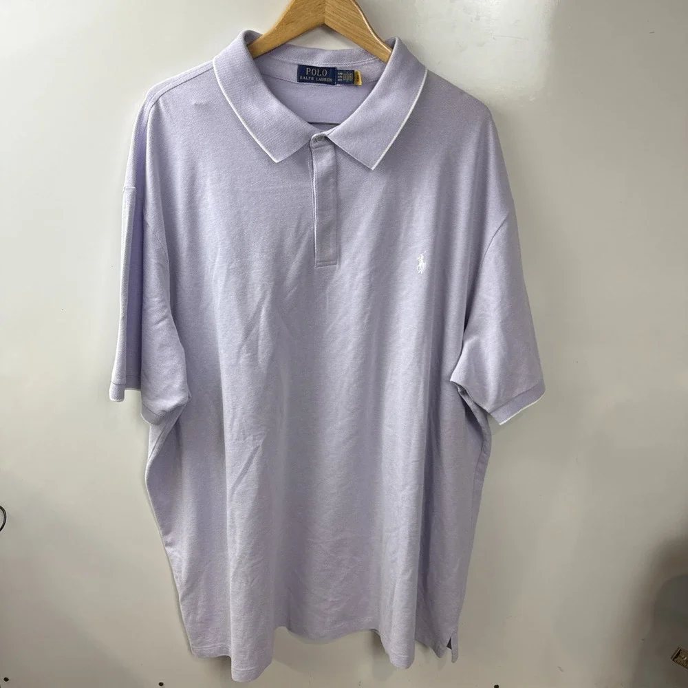 Polo Ralph Lauren Men's Short Sleeve Polo Shirt Purple Size 4XLT Big & Tall